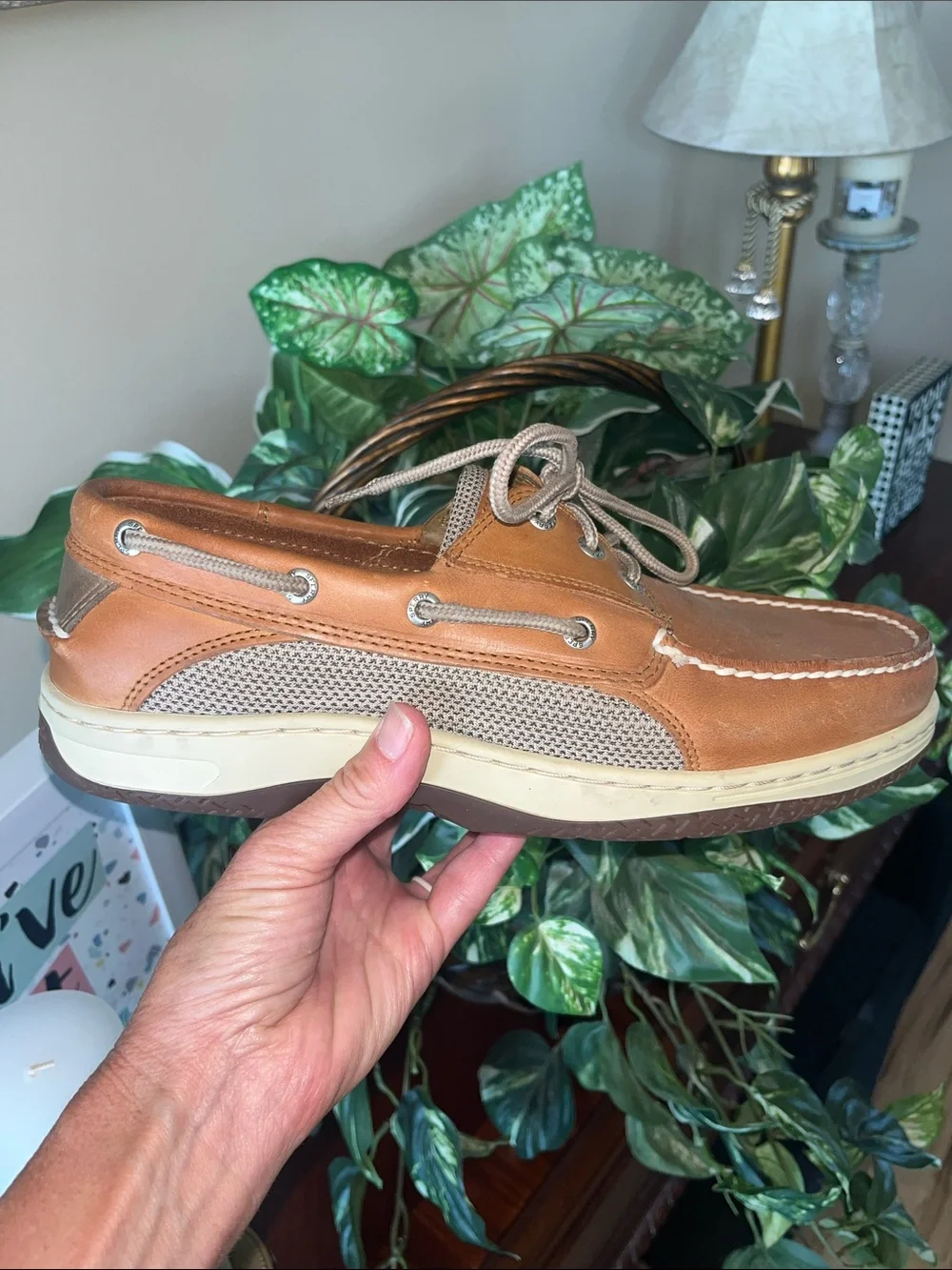 Sperry Men’s Tan Leather Classic 2-Eye Boat Shoes Men’s 9 Wide